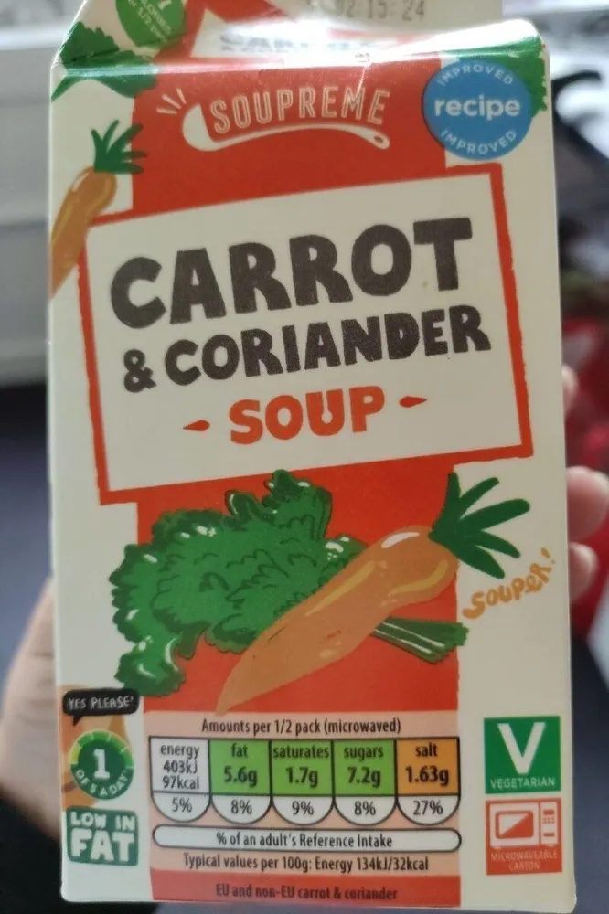 Carrot coriander soup