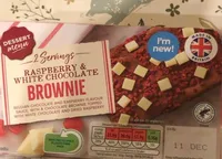 Raspberry and white chocolate brownie