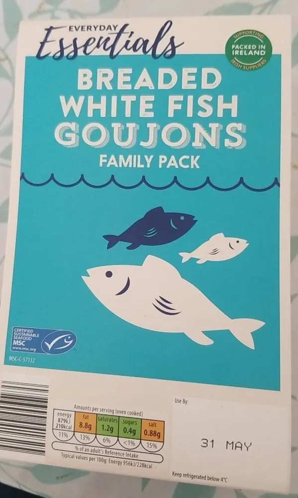 Breded white fish goujons