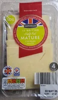 Half fat British mature cheddar slices