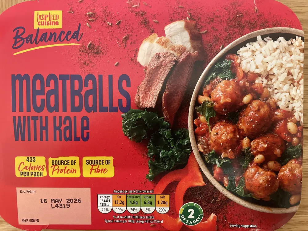 Balanced meatballs with kale
