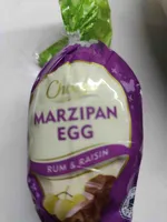 Marzipan egg rum and raisin