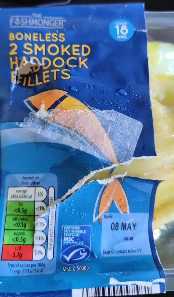 Boneless 2 smoked haddock fillets