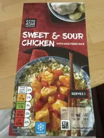 Sweet and sour chicken with egg fried rice