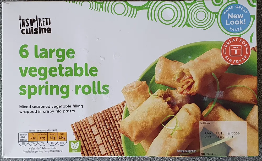 6 large vegetable spring rolls