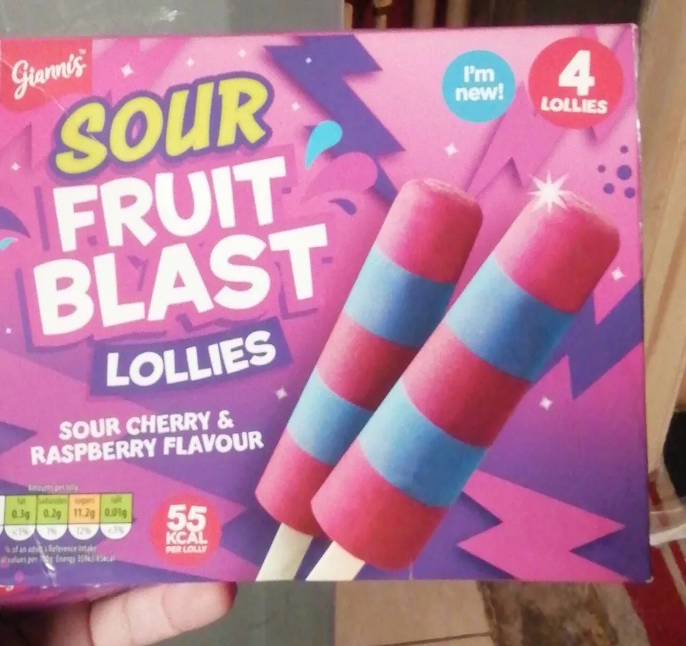 Sour fruit blast lollies