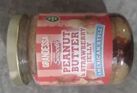 Smooth peanut butter and strawberry jelly