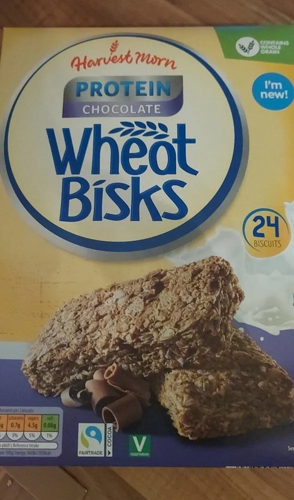 Protein chocolate wheat bisks