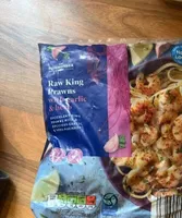 Raw king prawns with garlic & herb