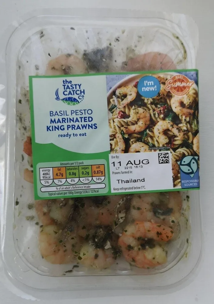Basil Pesto Marinated King Prawns