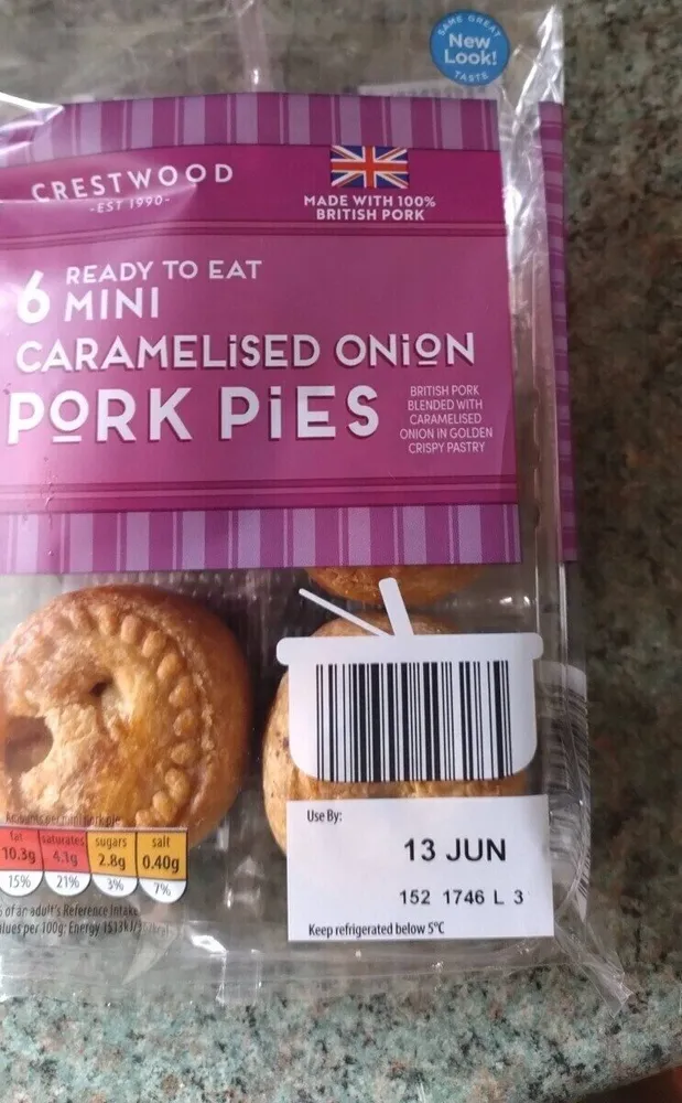 Caramelised onion pork pued