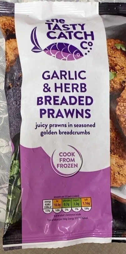 Garlic herb breaded prawns