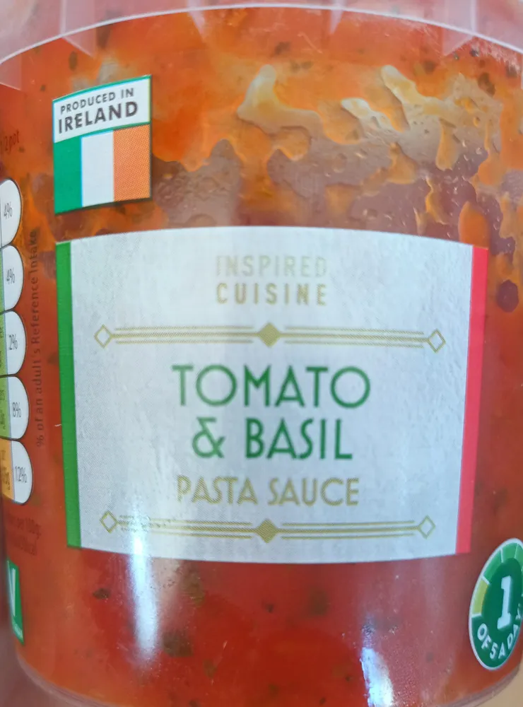 PRODUCED IN IRELAND 12% INSPIRED CUISINE TOMATO &