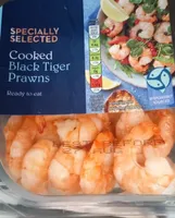 Cooked black tiger prawns