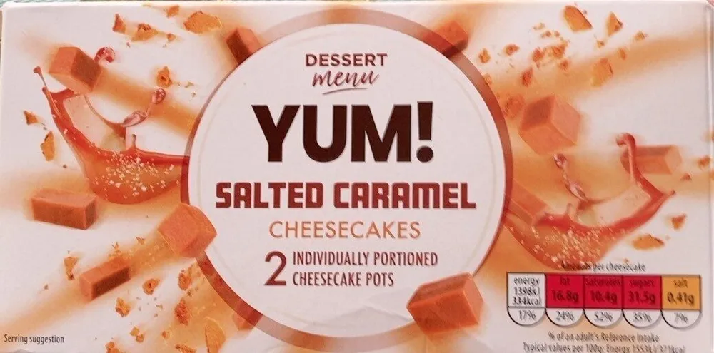 Yum salted caramel cheesecakes