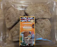 Breaded chicken steaks