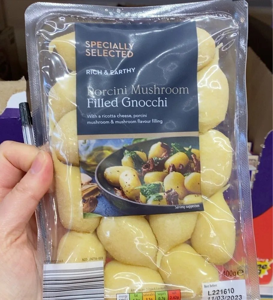 Porcini mushroom filled gnochi