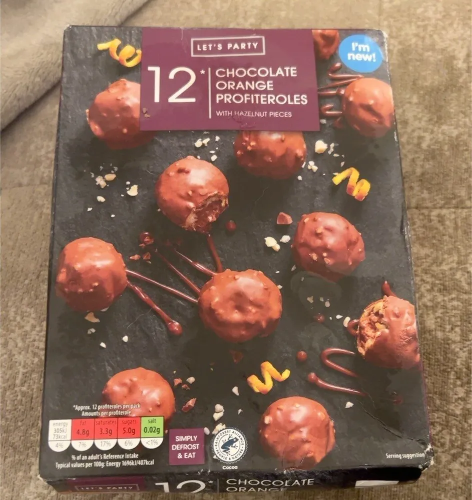 Chocolate orange profiteroles