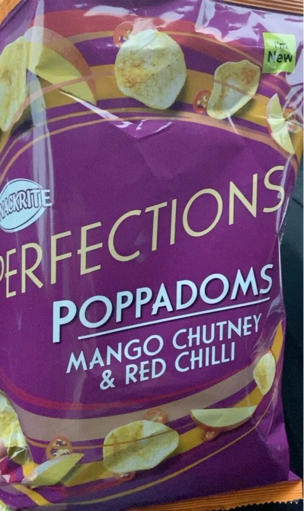 Mango chutney and red chilli poppadoms