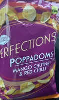 Mango chutney and red chilli poppadoms