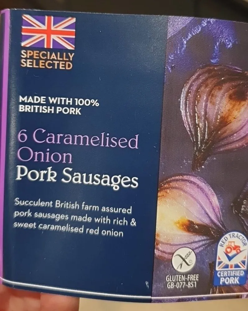 Caramelised Onion Pork sausages