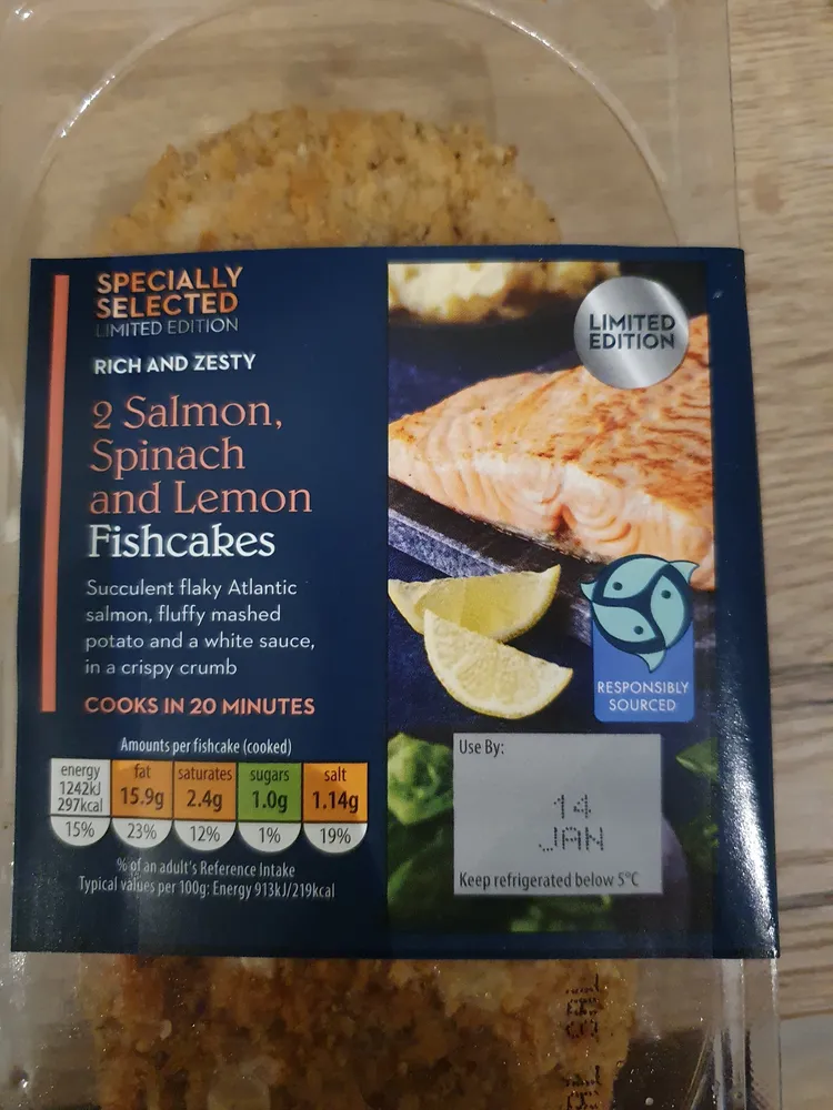 Aldi Salmon Spinach and Lemon Fishcakes