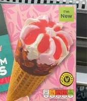 Strawberry and vanilla cones