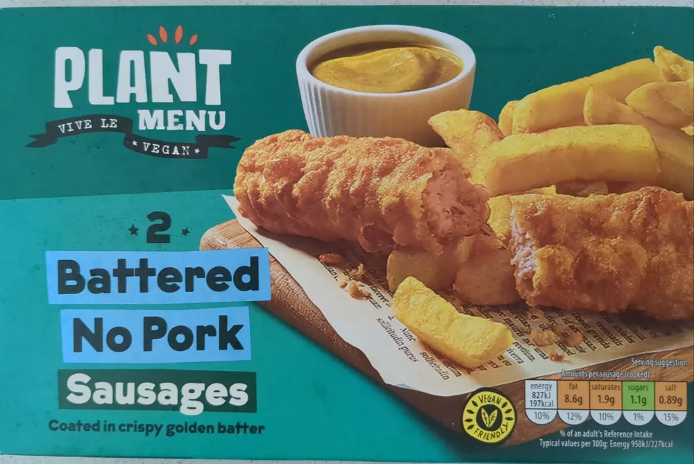 Battered no pork sausages