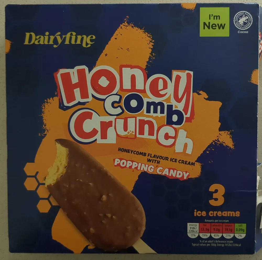 Honeycomb Crunch Ice cream with popping candy