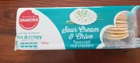 Sour cream and chive flavoured rice crackers