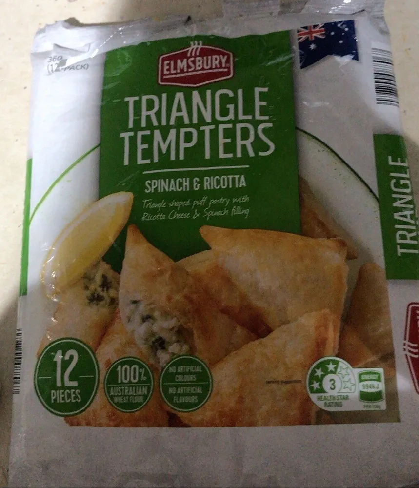 Triangles tempters SpinachAnd ricotta