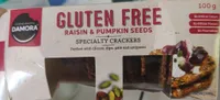 Gluten free raisin & pumpkin specialty crackers
