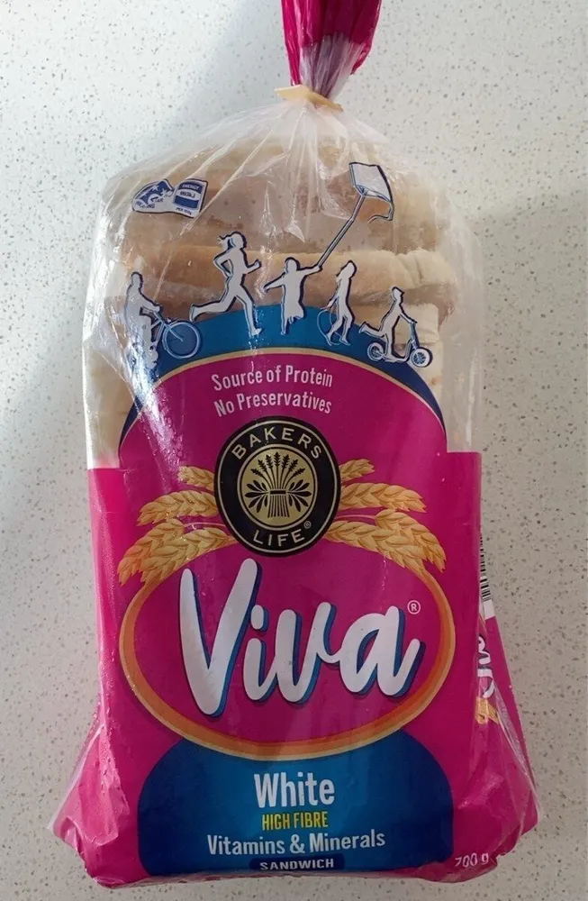 White high fibre sandwich bread