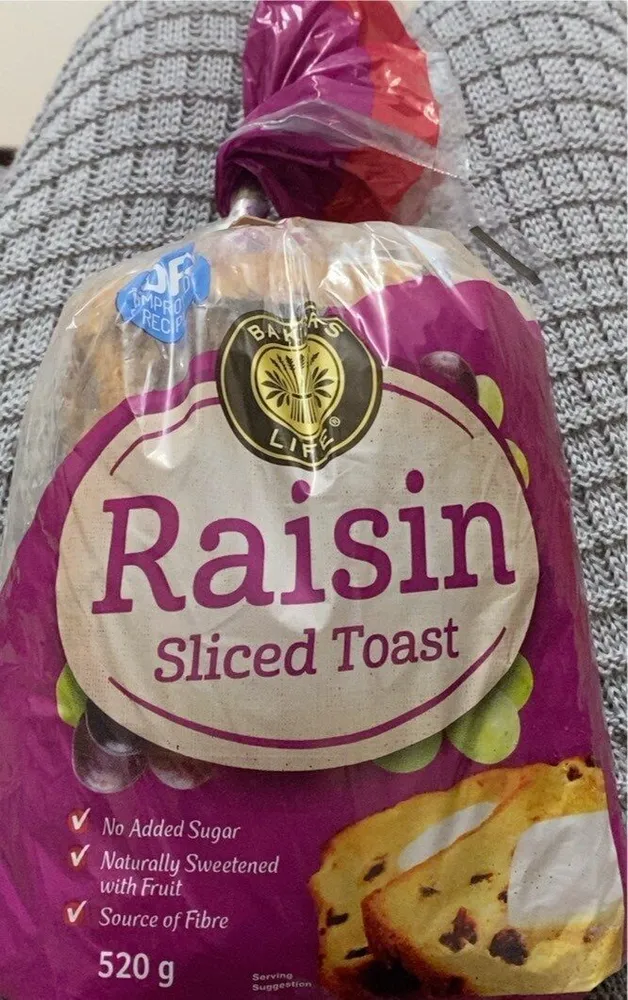 Raisin slice toast