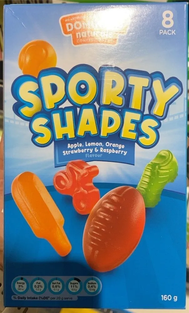 Sporty Shapes Apple, lemon, orange, strawberry & raspberry flavour