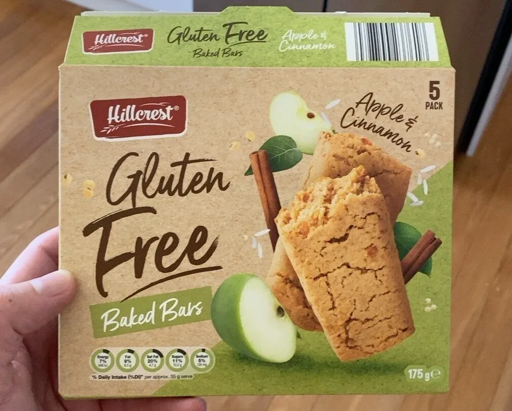 Gluten Free Baked Bars Apple & Cinnamon
