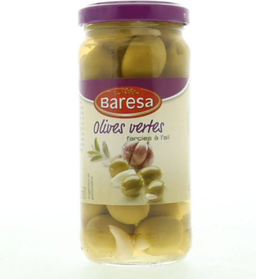 Green olives stuffed with garlic