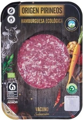 Hamburguesa ecológica de vacuno origen Pirineos