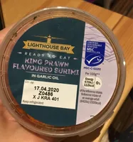 Surimi in Garnelenform in Rapsöl mit Knoblaucharoma