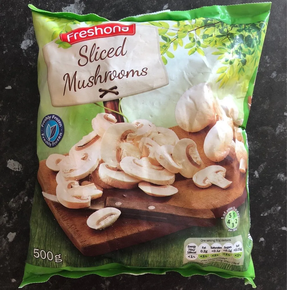 White sliced mushrooms