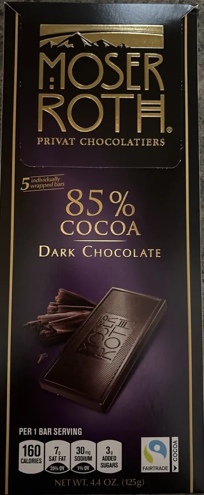 85% Cocoa Dark Chocolate