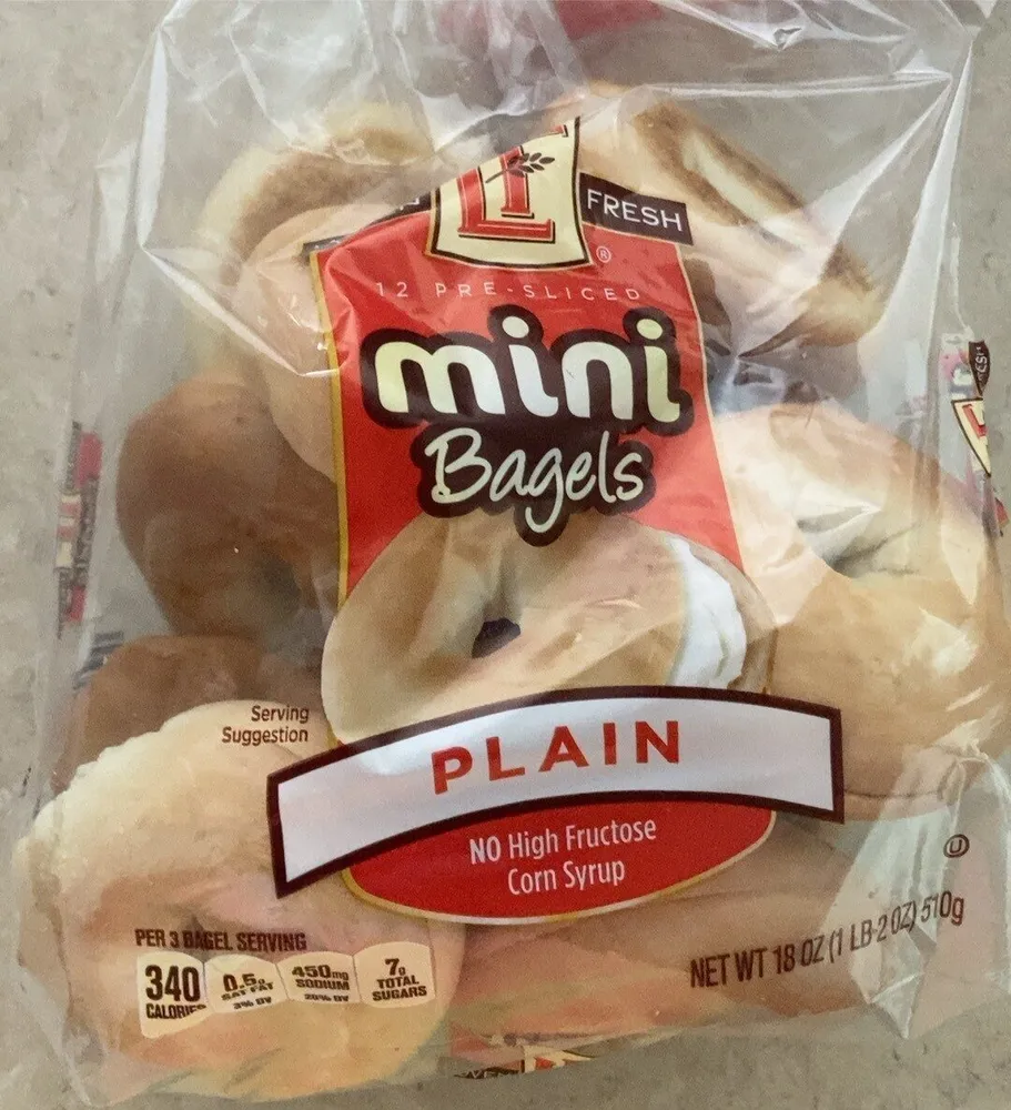 12 Pre-sliced mini bagels