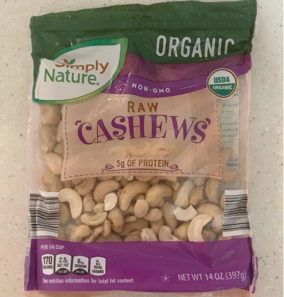 Unsalted and Unroasted Cashews