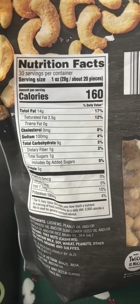 Deluxe Whole Cashews with Sea Salt