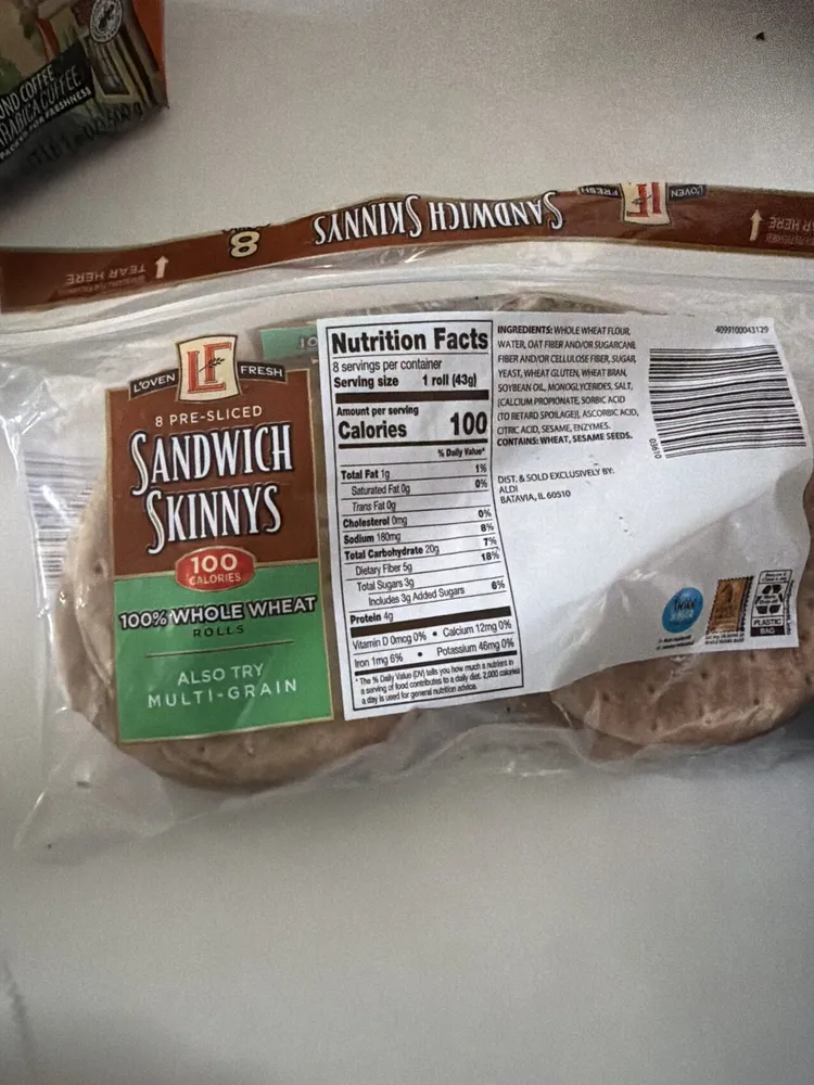 Sandwich Skinnys 100% Whole Wheat Rolls