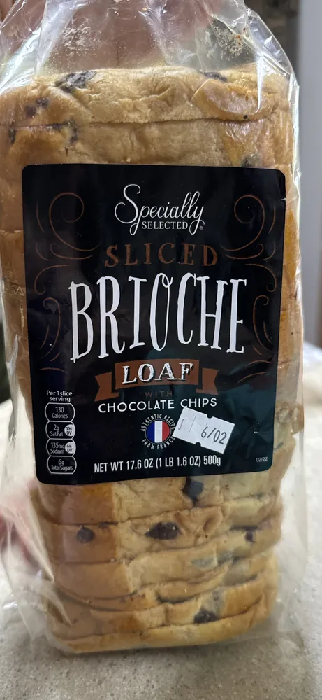 Sliced Brioche Loaf with Chocolate Chips
