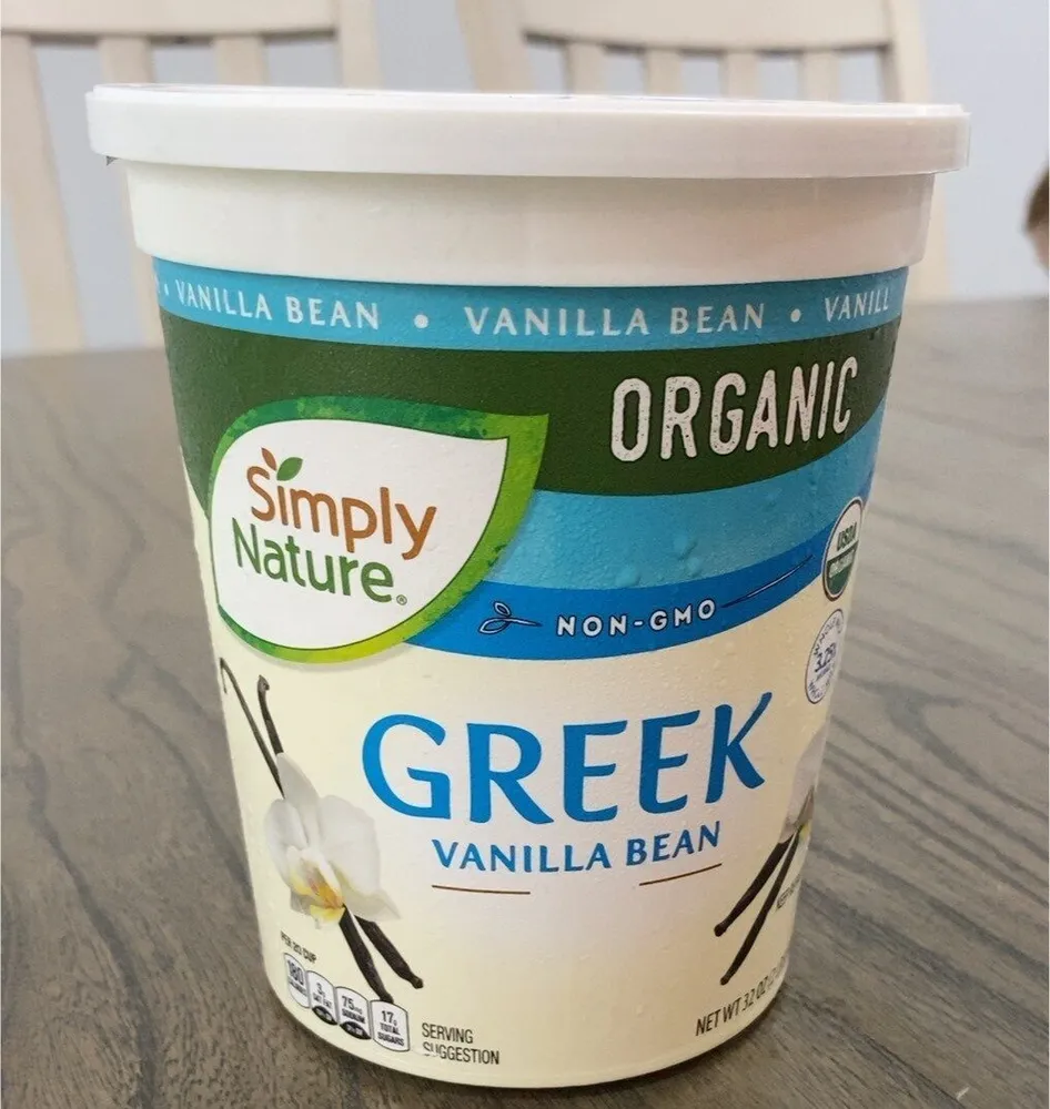 GREEK VANILLA BEAN FLAVORED WITH OTHER NATURAL FLAVORS GRADE A WHOLE MILK YOGURT