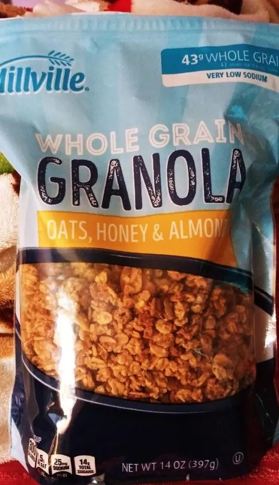 Oats, honey & almonds whole grain granola, oats, honey & almonds