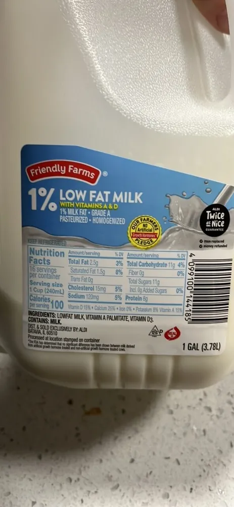 1% Low Fat Milk
