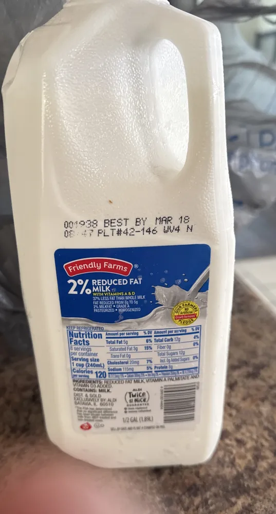 2% Reduced Fat Milk